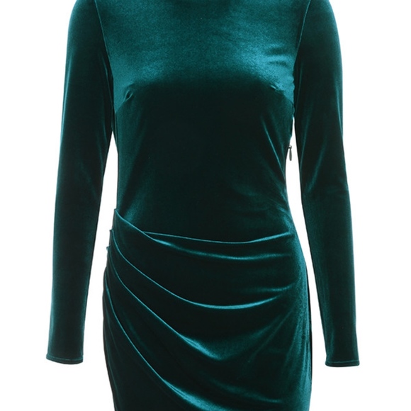 MAROUSH' Teal Velvet Backless Dress - Picture 5 of 8